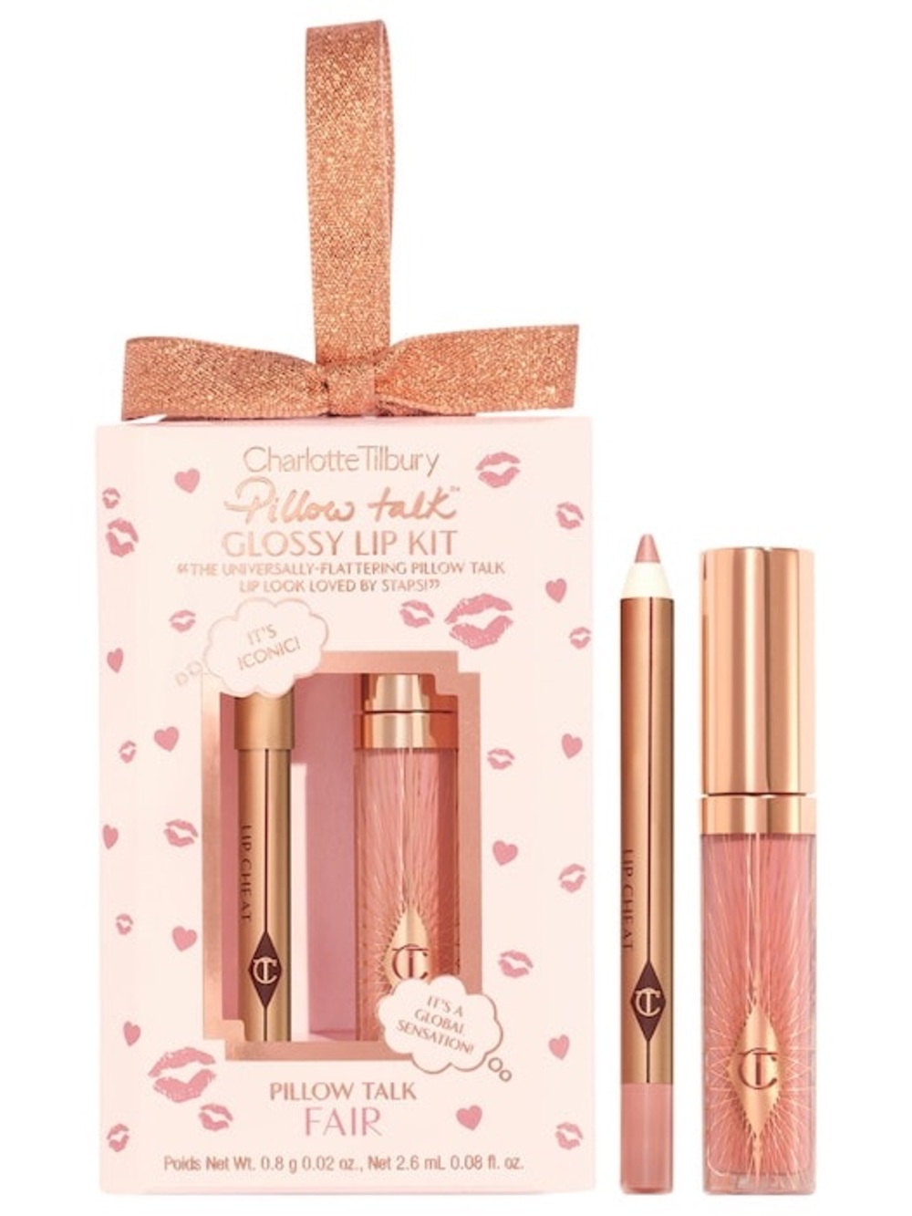 NWT Charlotte Tilbury Mini Pillow Talk Glossy Lip Duos Pillow Talk Fair